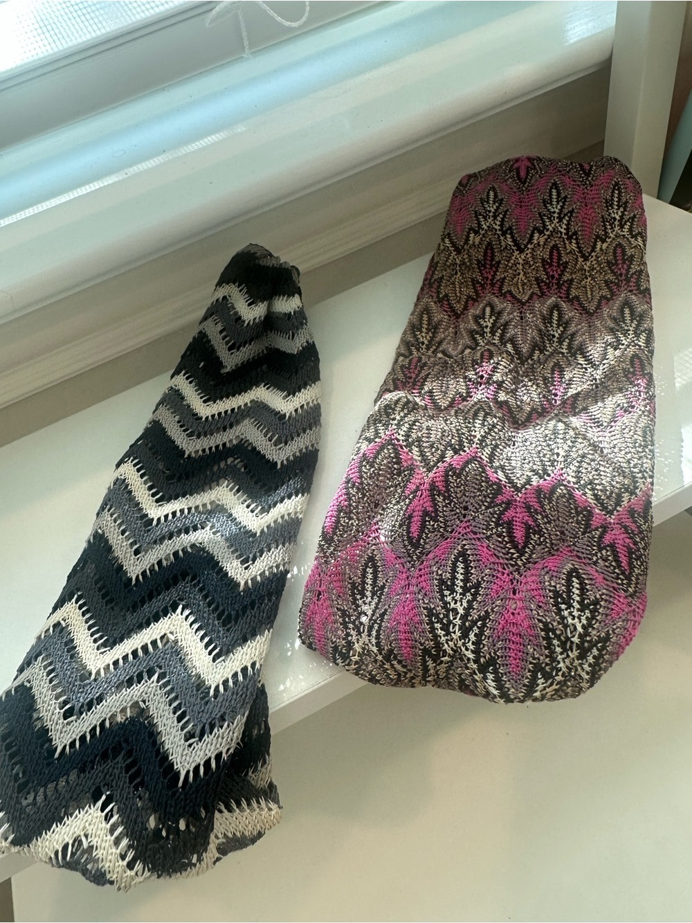 Nordstrom Black, White & Pink boho headband set